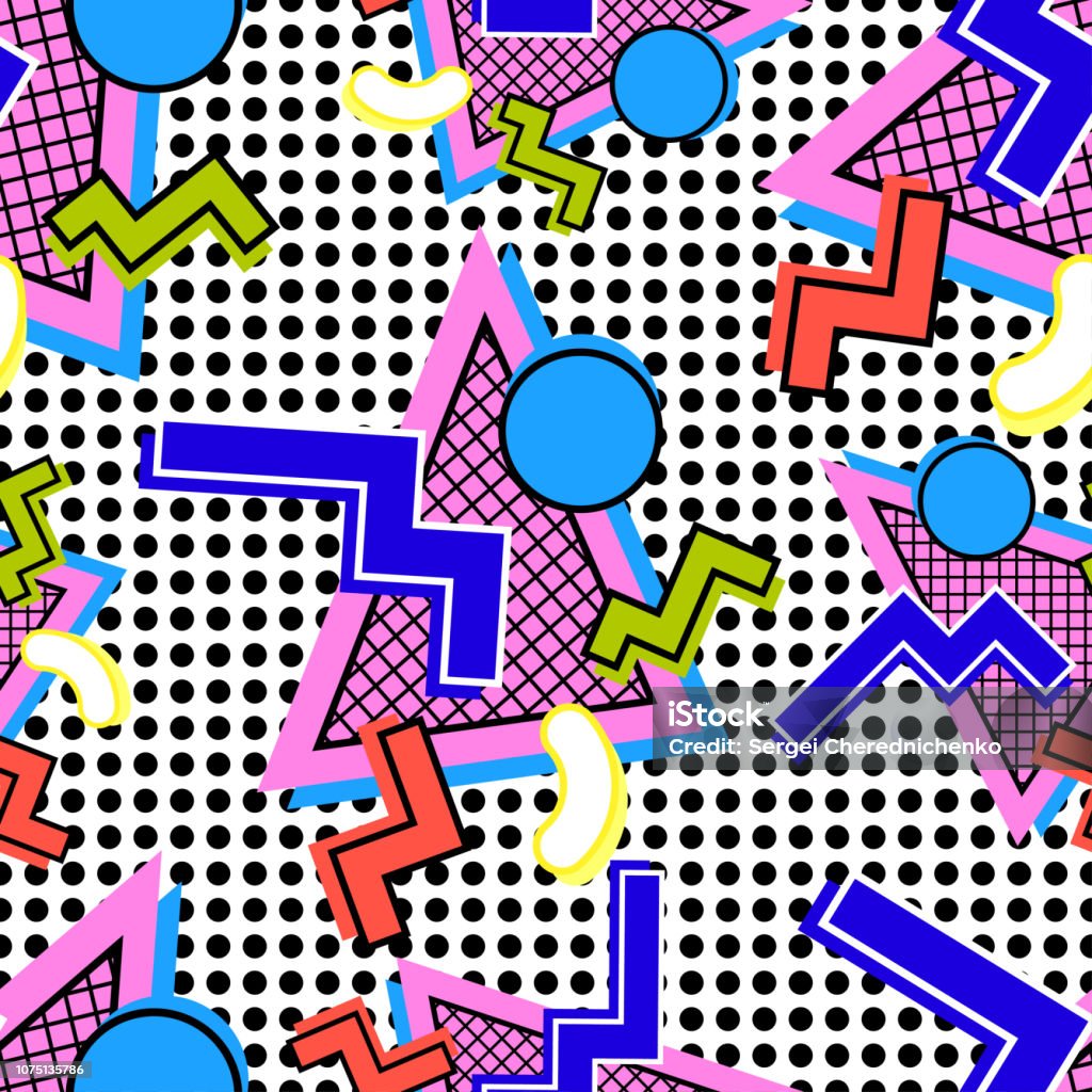 80e Pattern Pattern 80s Composition Stock Illustration - Download Image Now - 1980 ...