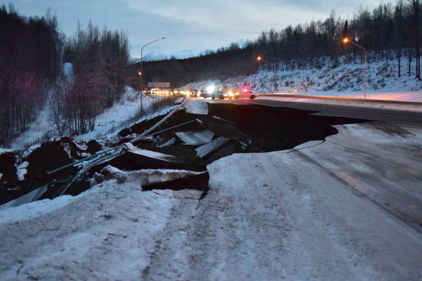 Alaska Earthquake Damage stock photo