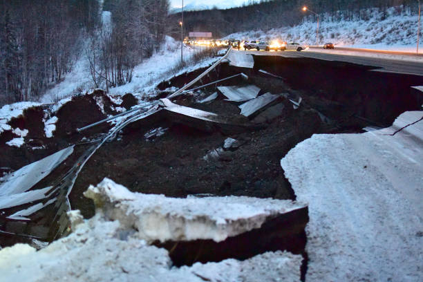 Alaska Earthquake Damage stock photo