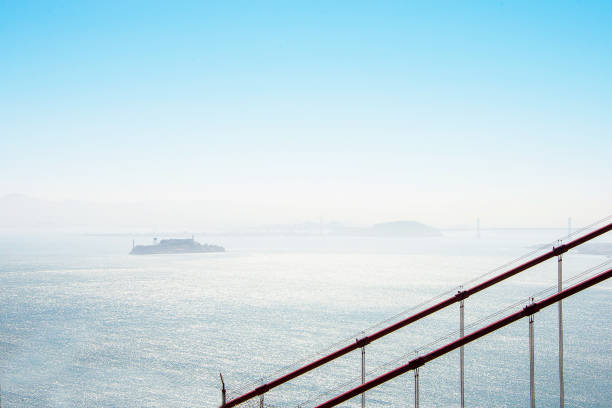 june 21, 2017, usa. beautiful view on the alcatraz island - retro revival marin county california usa imagens e fotografias de stock