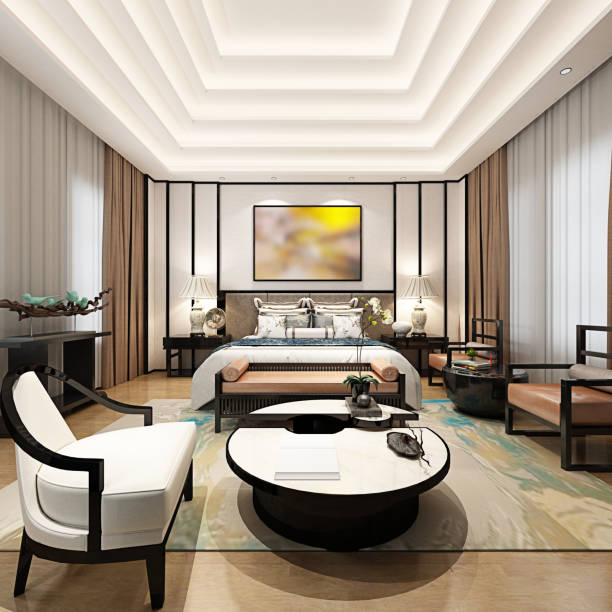istock 3d render of luxury hotel room 1075147906