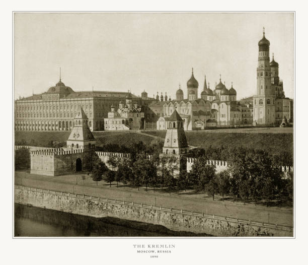 The Kremlin, Moscow, Russia, Antique Russian Photograph, 1893 Antique Russian Photograph: The Kremlin, Moscow, Russia, 1893. Source: Original edition from my own archives. Copyright has expired on this artwork. Digitally restored. russian culture photos stock pictures, royalty-free photos & images