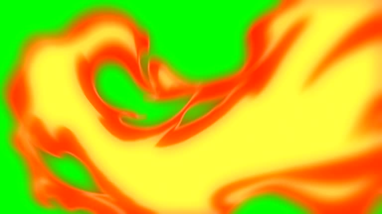 Transition Animation of Fire Burning - Cartoon Fire - Overlay Alpha Channel - Infinite Loop