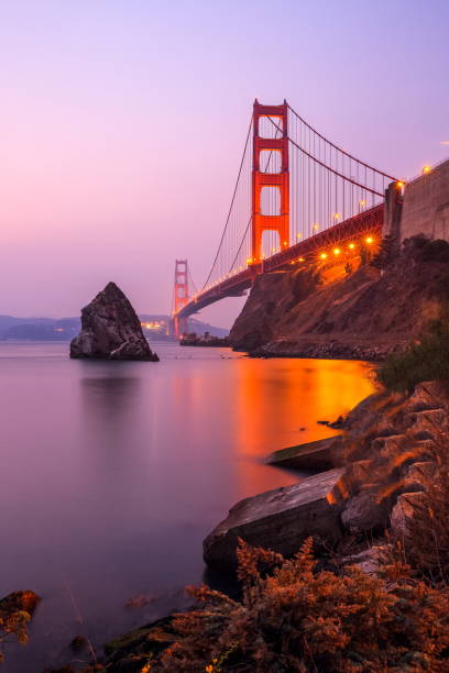 ponte golden gate, califórnia-eua - california golden gate bridge san francisco bay area san francisco bay - fotografias e filmes do acervo