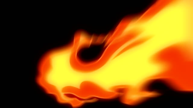 Transition Animation of Fire Burning - Cartoon Fire - Overlay Alpha Channel - Infinite Loop