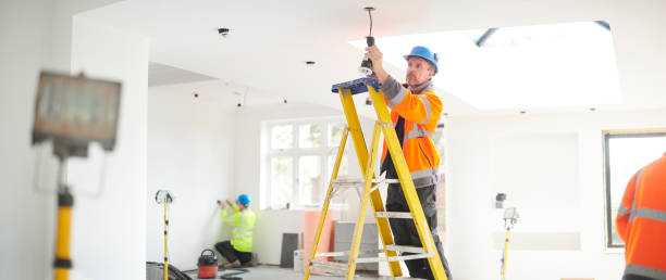 electric house rewire - house indoors lighting equipment ceiling imagens e fotografias de stock