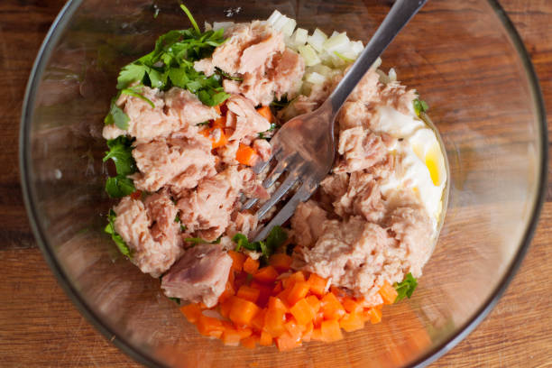 istock Fresh tomatoes stuffed with canned tuna 1075182946
