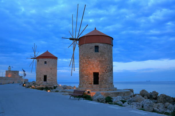 istock Windmills, Rhodes island 1075244764