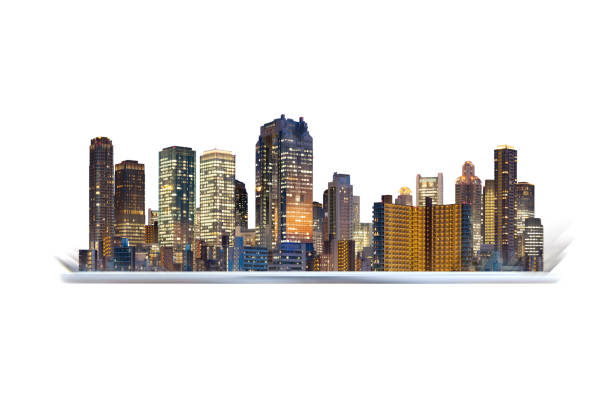 istock Digital tablet with building hologram. Augmented reality technology, smart city innovation and building technology 1075249840