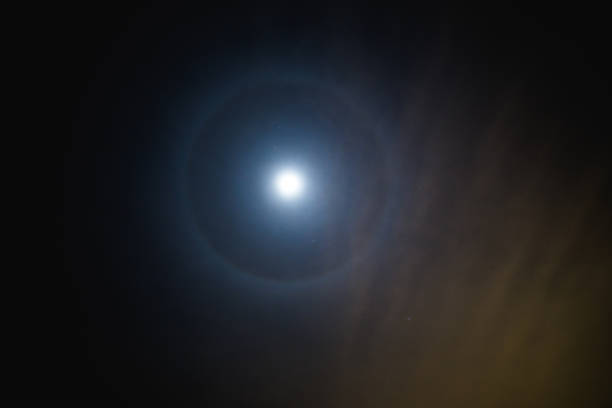 istock Bright Moon With Halo, Lights in Sky; Circular Light 1075263350