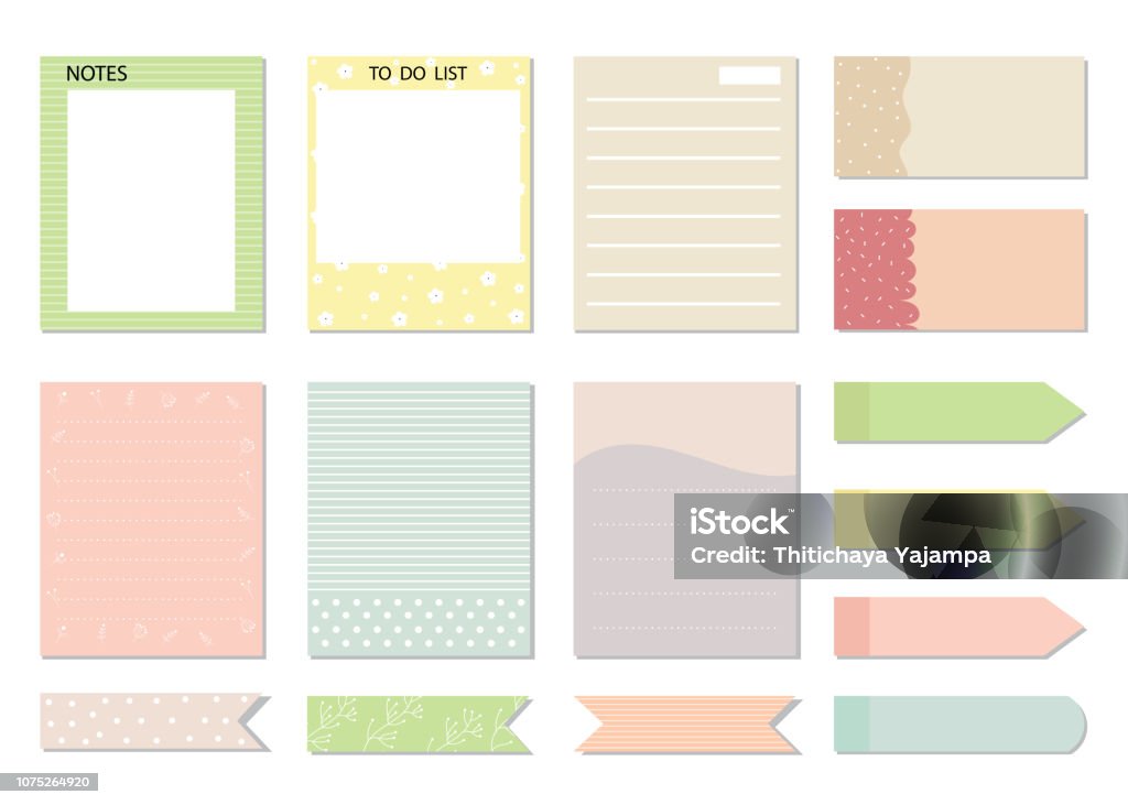 Flash Notebook Sticker Template Design Elements For Notebook Diary Stickers And Other Templatevector ...