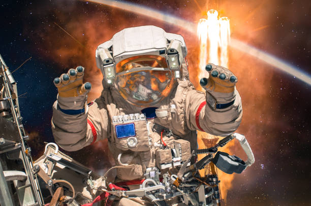 istock Astronaut in outer space. People in space. Elements of this image furnished by NASA. 1075272188