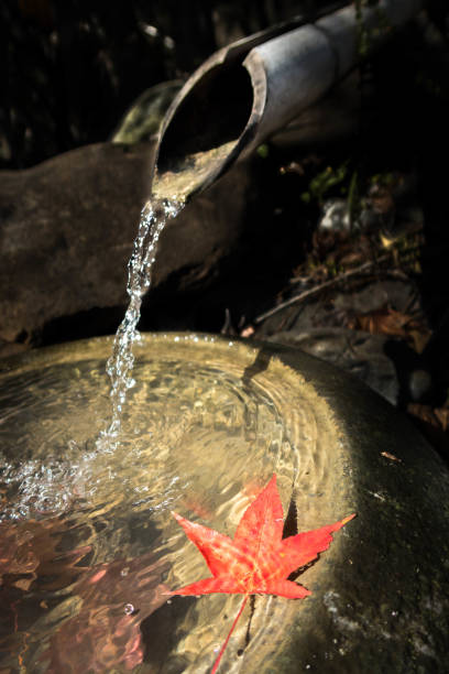 Traditional asian bamboo fountain