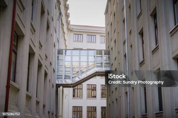 Interior Court Ase Bucharest Stock Photo - Download Image Now - Alley, Architecture, Bridge - Built Structure