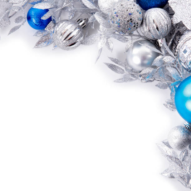 istock Christmas border with blue and silver decorations square 1075296858