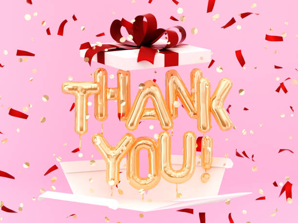 Thank You text on pink background