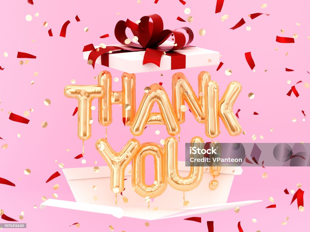 Thank You text on pink background Thank You text on pink background, 3d rendering Thank You - Phrase Stock Photo