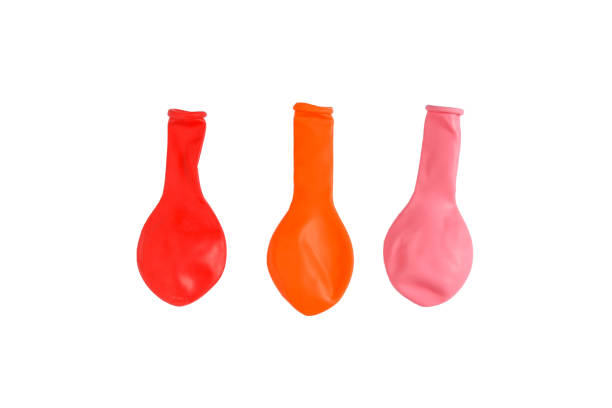 istock Close up top balloons without blown on white background 1075323640