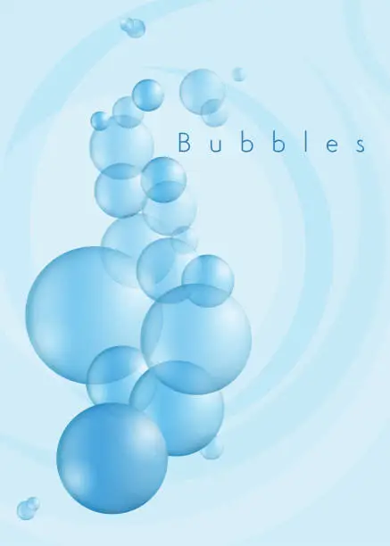 Vector illustration of Bubbles in Blue