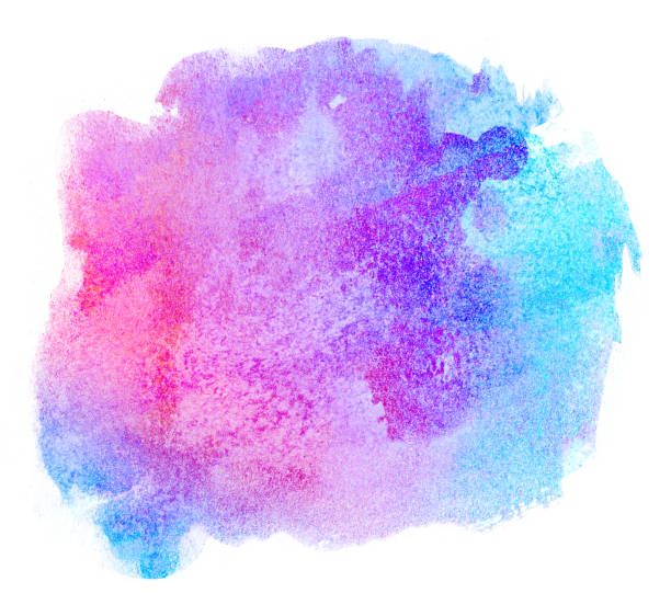 istock multicolor textured watercolor stain. blue-purple with a gradient transition from splashes of paint. on white background isolated with texture 1075361700