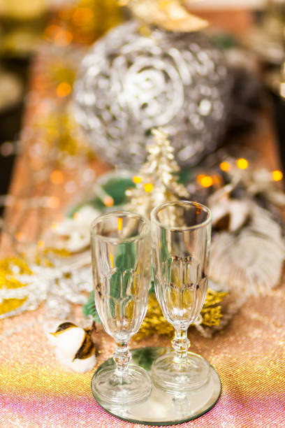 istock Christmas and New Year celebration with champagne. 1075374412