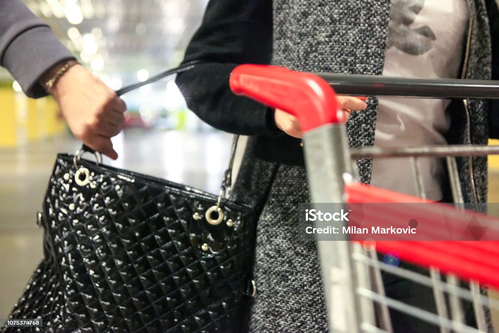 Theft of handbags Garage, Serbia, Stealing - Crime, Purse, Theft,  Handbags, Crime, After Shopping Purse Stock Photo