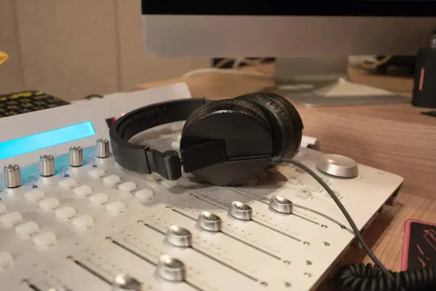 music digital controller mixer and headphone