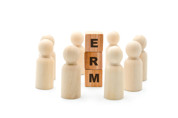 비즈니스 팀에서 약어 erm는 기업 위험 관리 원 나무 그림 - figurine business circle communication 뉴스 사진 이미지