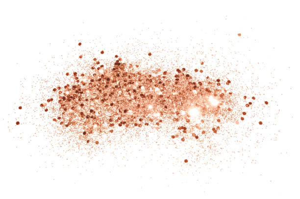 istock Rose gold glitter on white background 1075389472