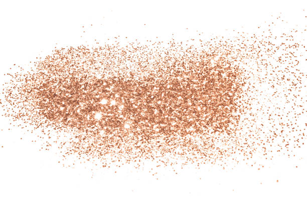 istock Rose gold glitter on white background 1075389554