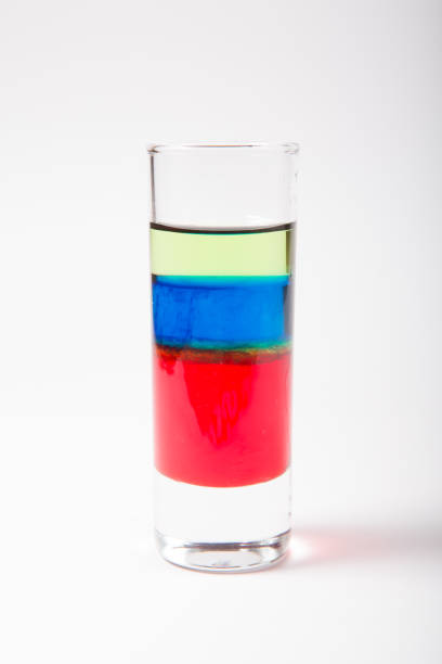 Alcohol glass drink in russian flag colours