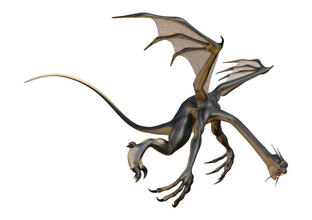 istock 3D illustration fantasy dragon on white 1075407940