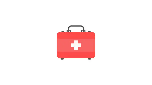 Vector illustration of First aid kit flat style icon