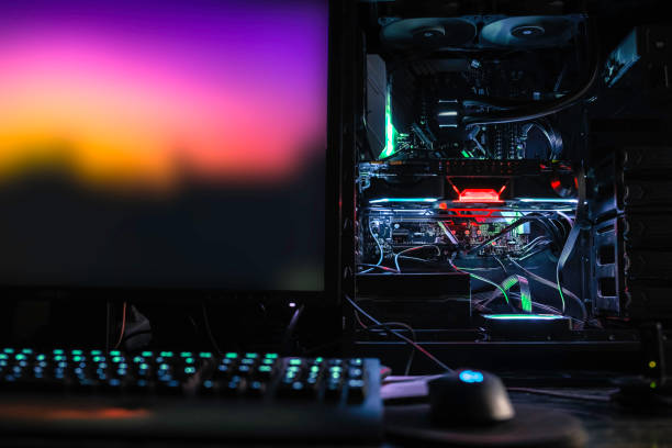 istock heavy duty desktop pc for gaming, designing, rendering and crypto currency mining 1075436392