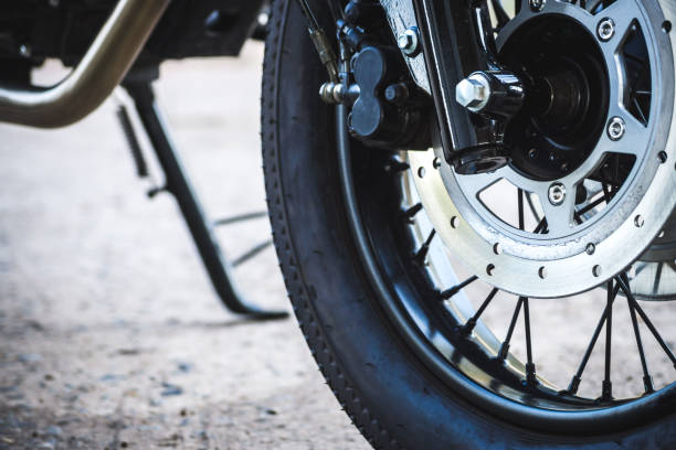 istock Close up of a motorcycle wheel 1075446952