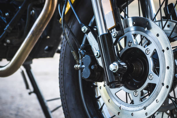 istock Close up of a motorcycle wheel 1075446954