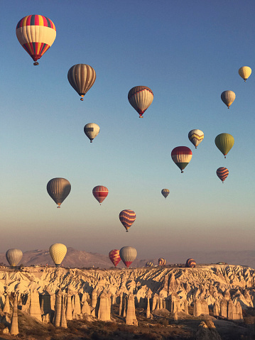 Flying over Cappadocia in a hot air balloon