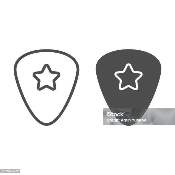 Guitar Pick Line And Glyph Icon Musical And Plectrum Mediator Sign Vector Graphics A Linear Pattern On A White Background Stock Illustration - Download Image Now