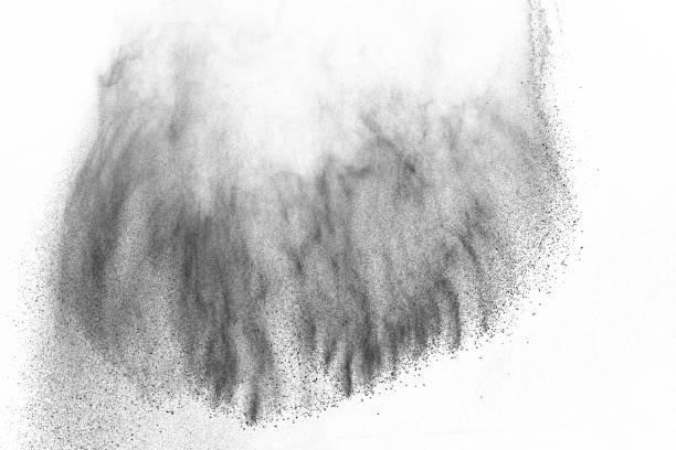 istock Freeze motion of black particles. 1075472028