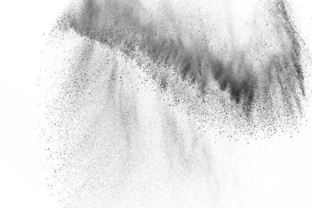 istock Freeze motion of black particles. 1075472060