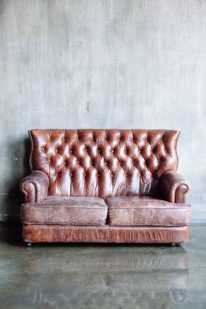 istock Living room with vintage style  leather sofa 1075473592