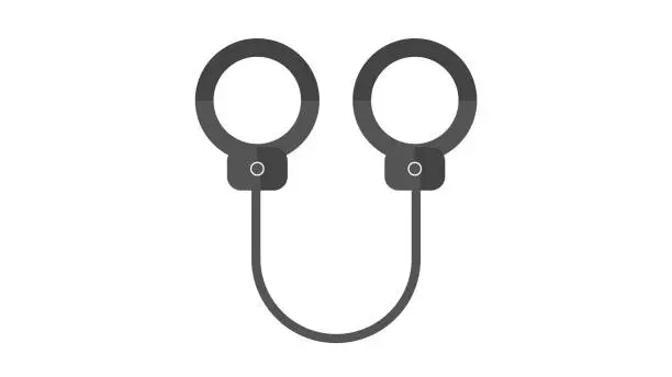 Vector illustration of Vector icon handcuffs