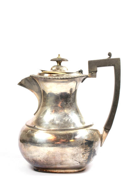 istock Vintage Antique Steampunk Kettle Teapot on White Background 1075476728