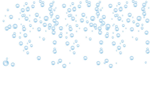 istock Bubbles underwater texture isolated on white background. Fizzy sparkles in water, sea, ocean. Undersea illustration. 1075482302