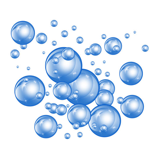 istock Bubbles underwater texture isolated on white background. Fizzy sparkles in water, sea, ocean. Undersea illustration. 1075484810