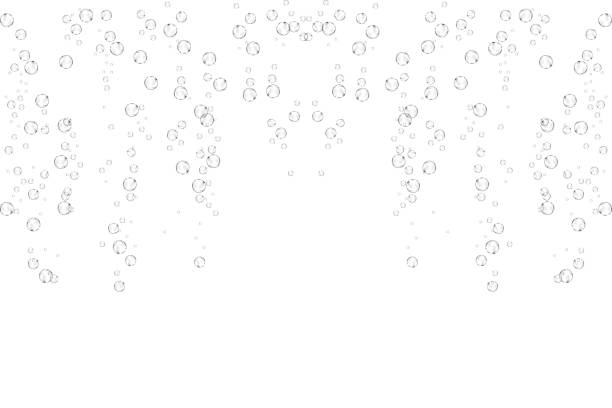 istock Bubbles underwater texture isolated on white background. Fizzy sparkles in water, sea, ocean. Undersea illustration. 1075484960