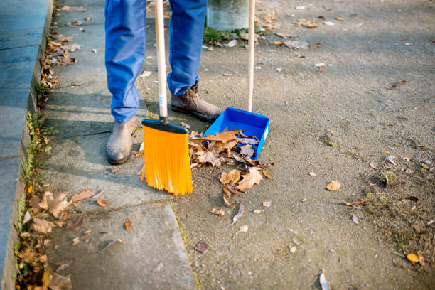 istock Sweeping leaves with broom and scoop 1075497710