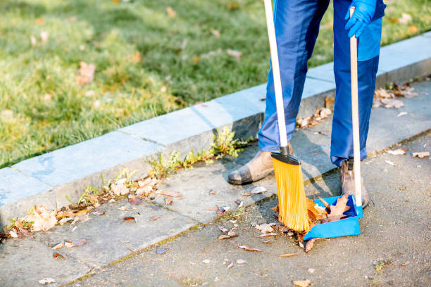 istock Sweeping leaves with broom and scoop 1075497756