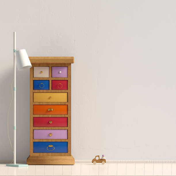 istock Pastel child's room. playroom. modern style. 3d illustration. Wall mock up 1075502862