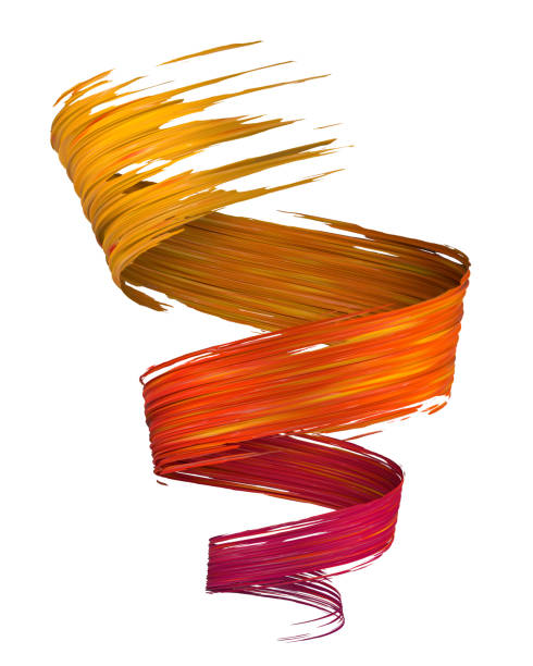 istock Colorful 3D brush paint stroke swirl 1075502940
